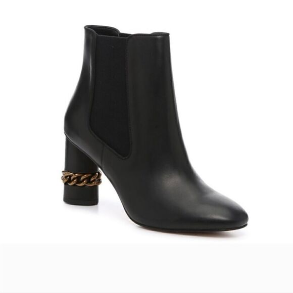 KURT GEIGER LONDON Raquel Chain Detail Block Heel Ankle Boots - Picture 1 of 15